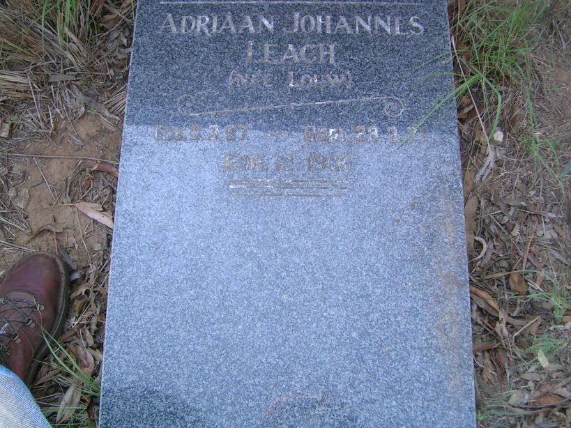 LEACH Adriaan Johannes nee LOUW 1897-1971