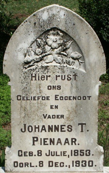 PIENAAR Johannes T. 1853-1930