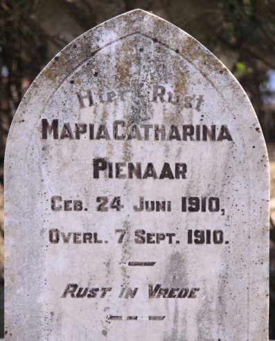 PIENAAR Maria Catharina 1910-1910