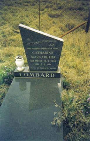 LOMBARD Catharina Margaretha nee MEYER 1874-1974