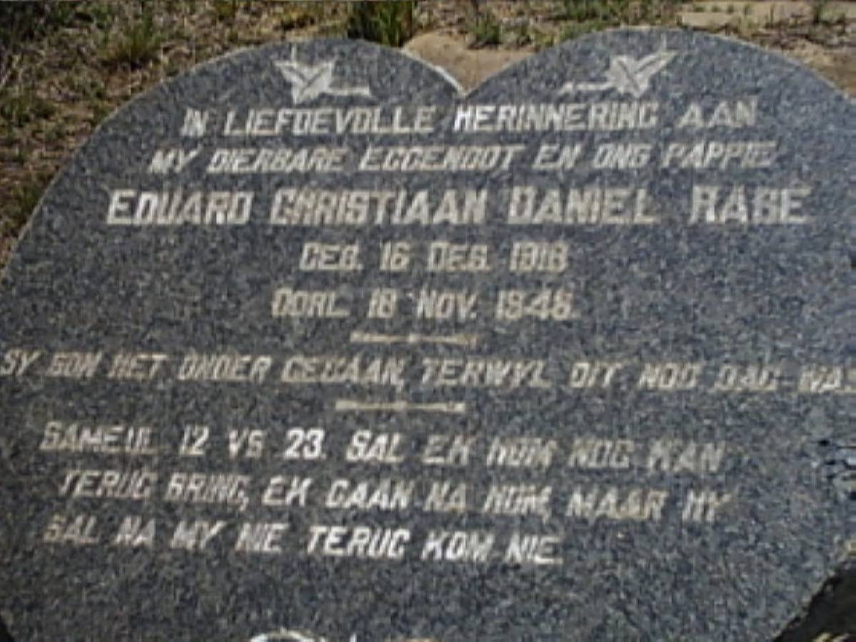 RABE Eduard Christiaan Daniel 1918-1948