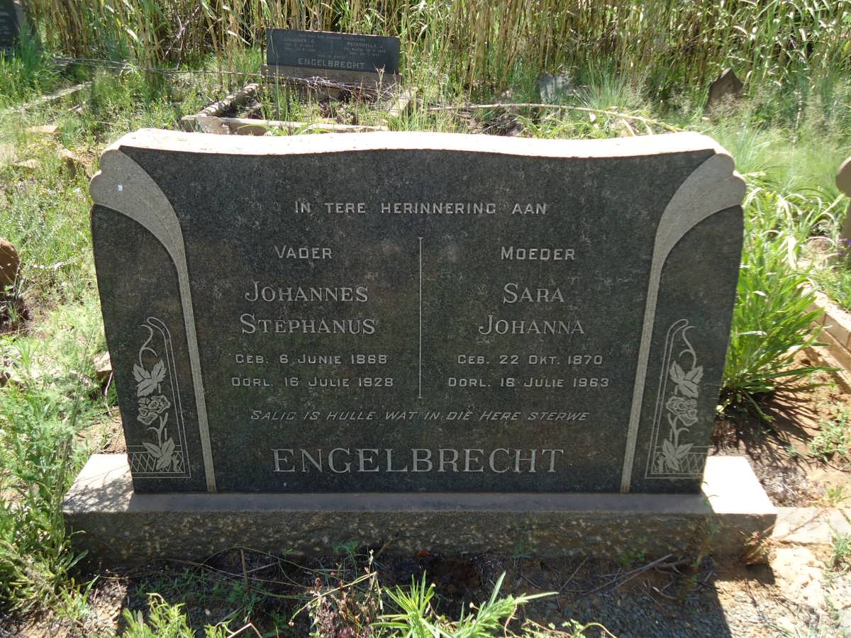 ENGELBRECHT Johannes Stephanus 1868-1928 &amp; Sara Johanna 1870-1963