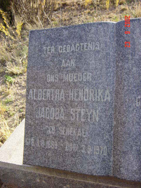 STEYN Alberta Hendrika Jacoba nee SENEKAL 1889-1970