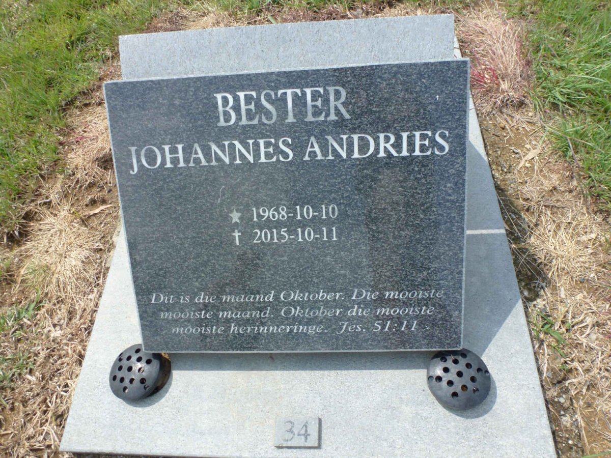 BESTER Johannes Andries 1968-2015