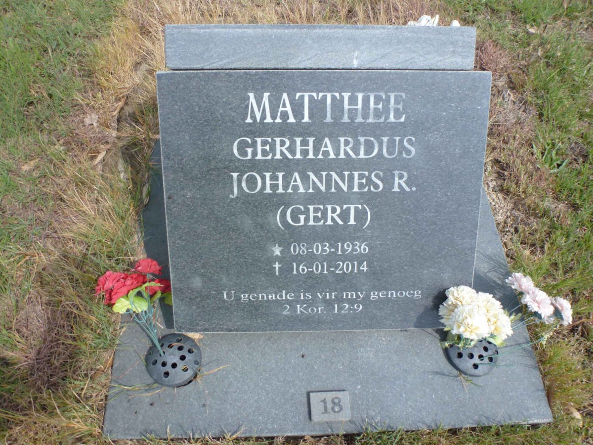 MATTHEE Gerhardus Johannes R. 1936-2014