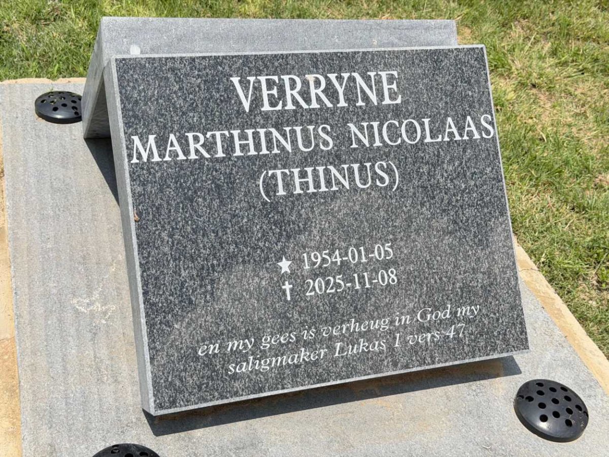 VERRYNE Marthinus Nicolaas 1954-2025