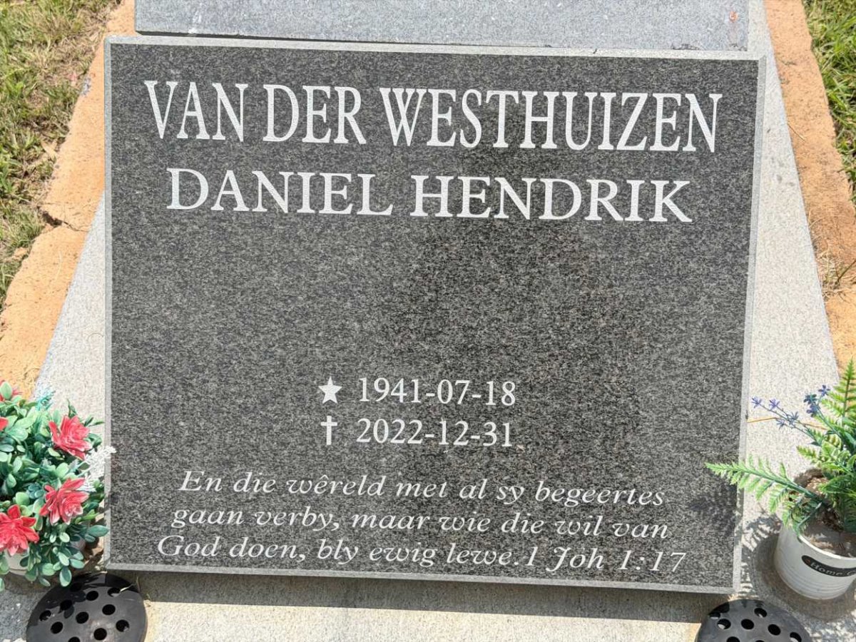 WESTHUIZEN Daniel Hendrik, van der 1941-2022