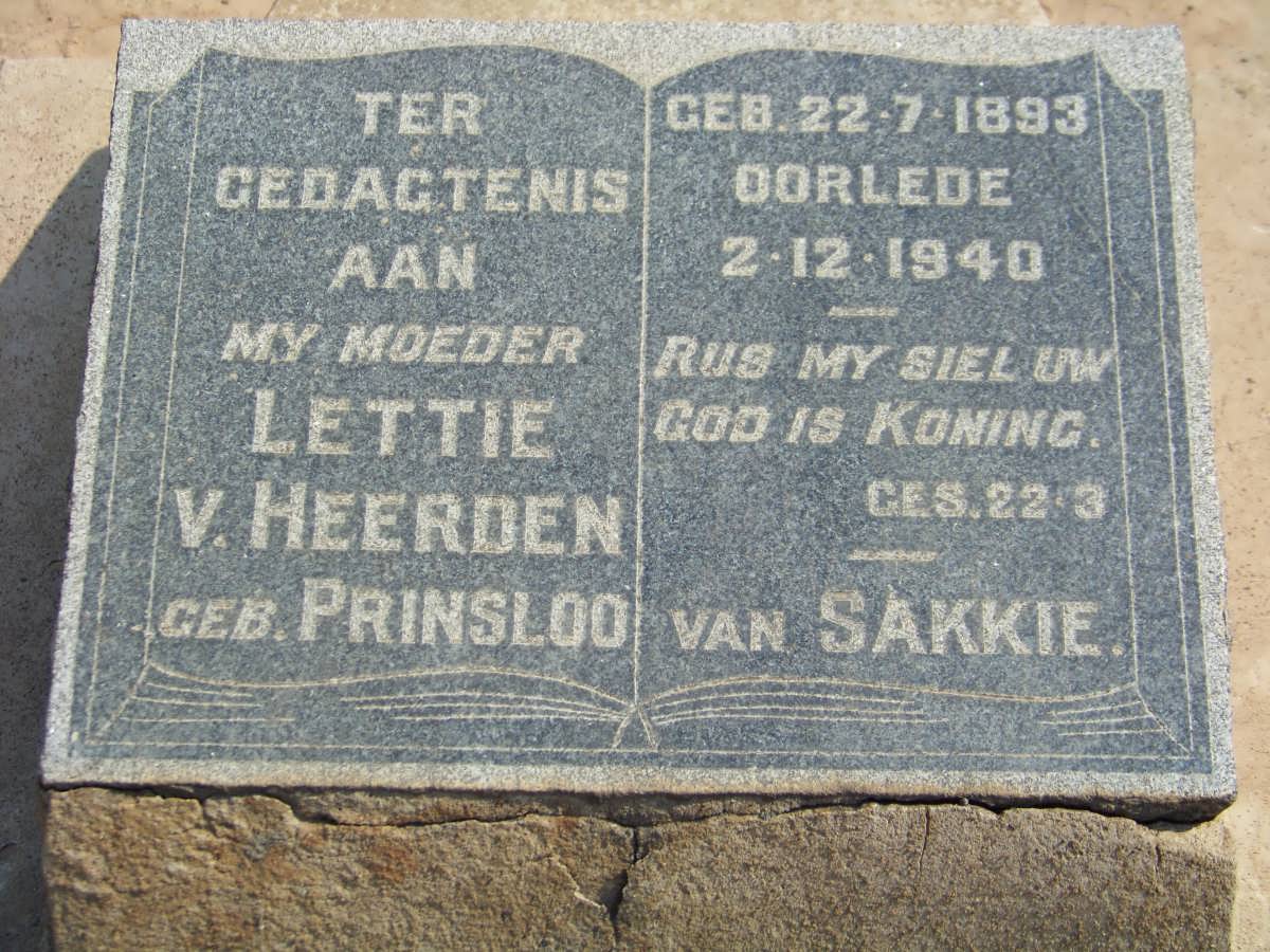 HEERDEN Lettie, v. nee PRINSLOO 1893-1940