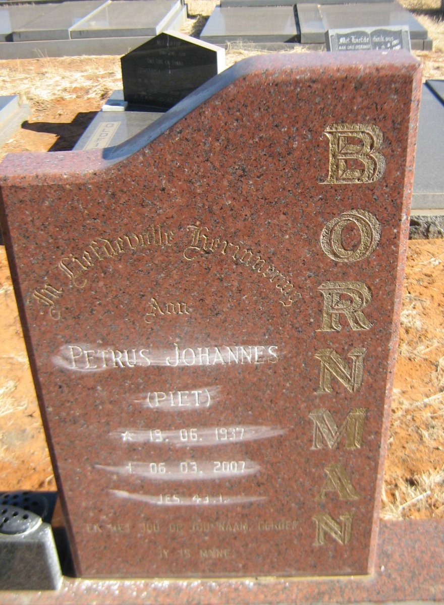 BORNMAN Petrus Johannes 1937-2007
