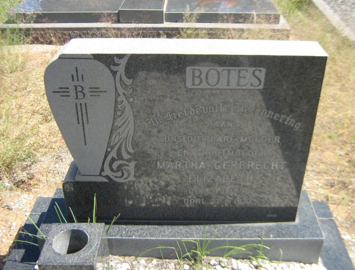 BOTES Martha Gerbrecht Elizabeth 1899-1973