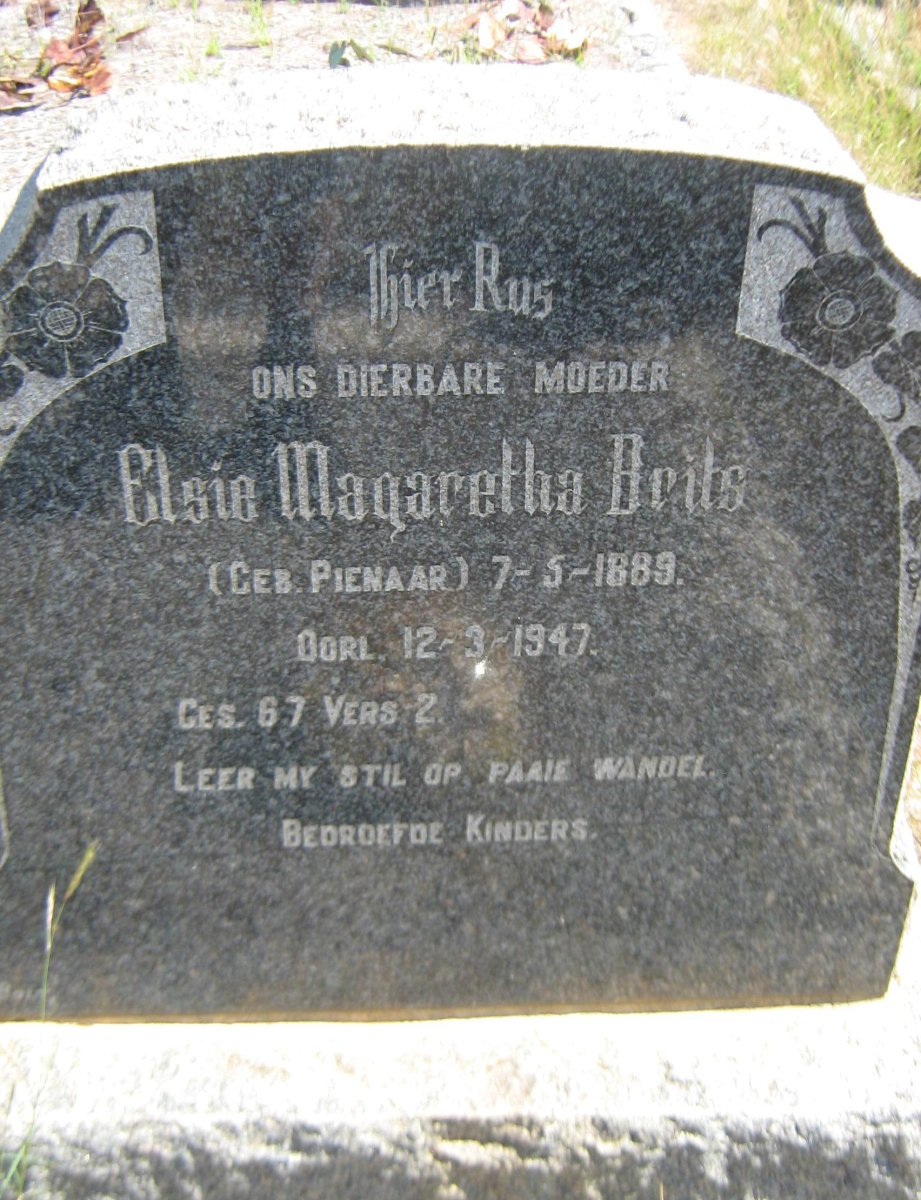 BRITS Elsie Magaretha nee PIENAAR 1889-1947