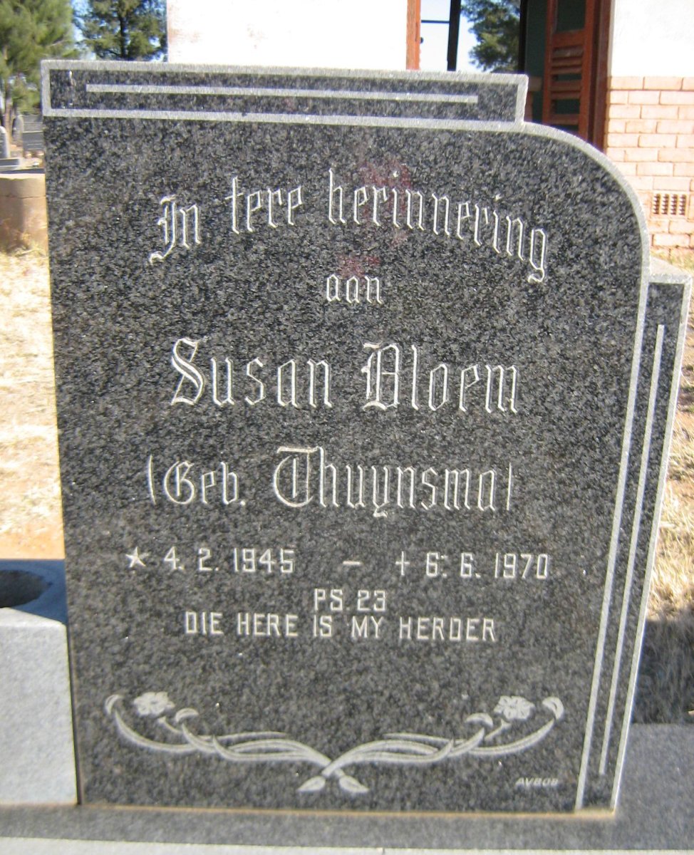 BLOEM Susan nee THUYNSMA 1945-1970
