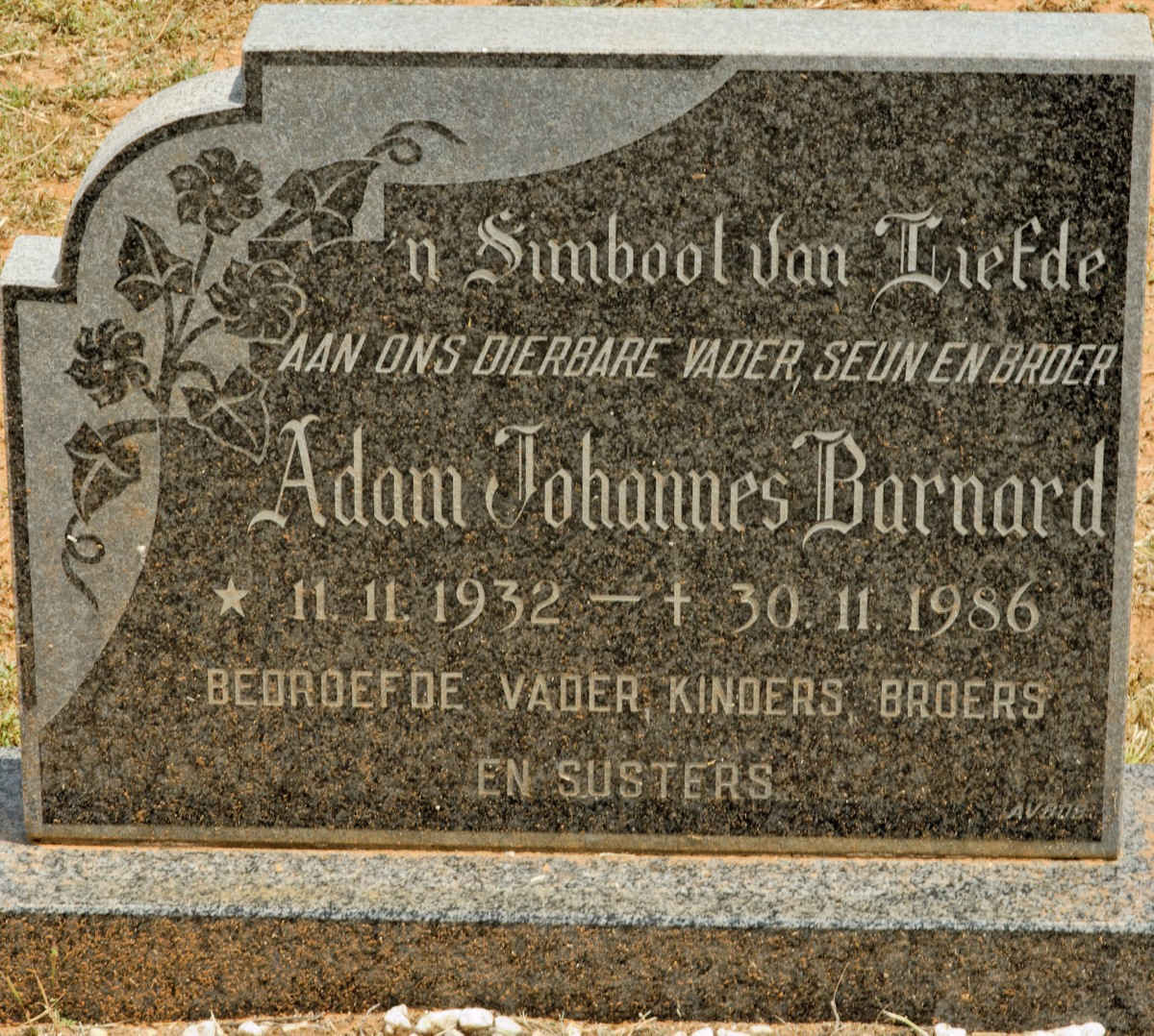 BARNARD Adam Johannes 1932-1986