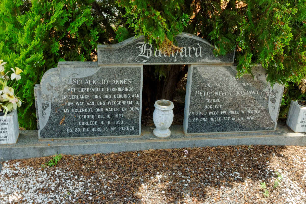 BARNARD Schalk Johannes 1927-1993 &amp;  Petronella Johanna POTGIETER