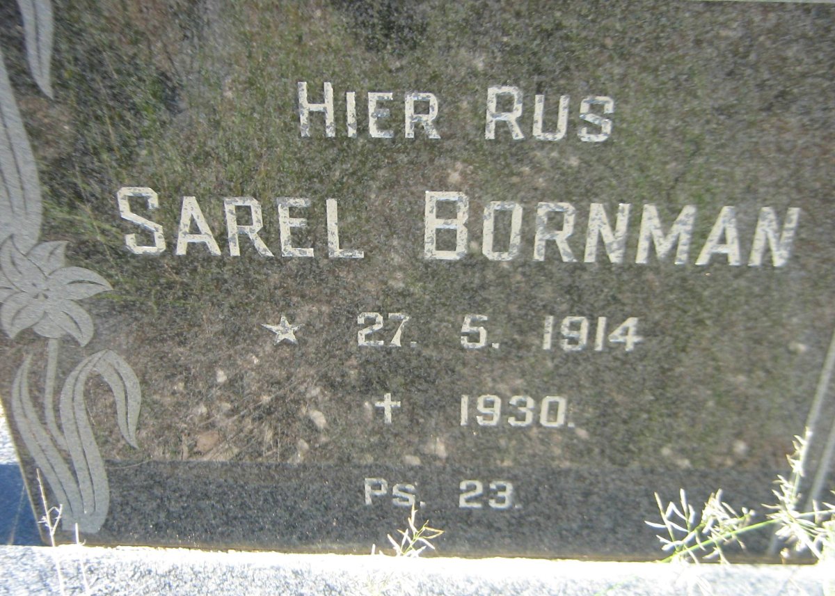 BORNMAN Sarel 1914-1930