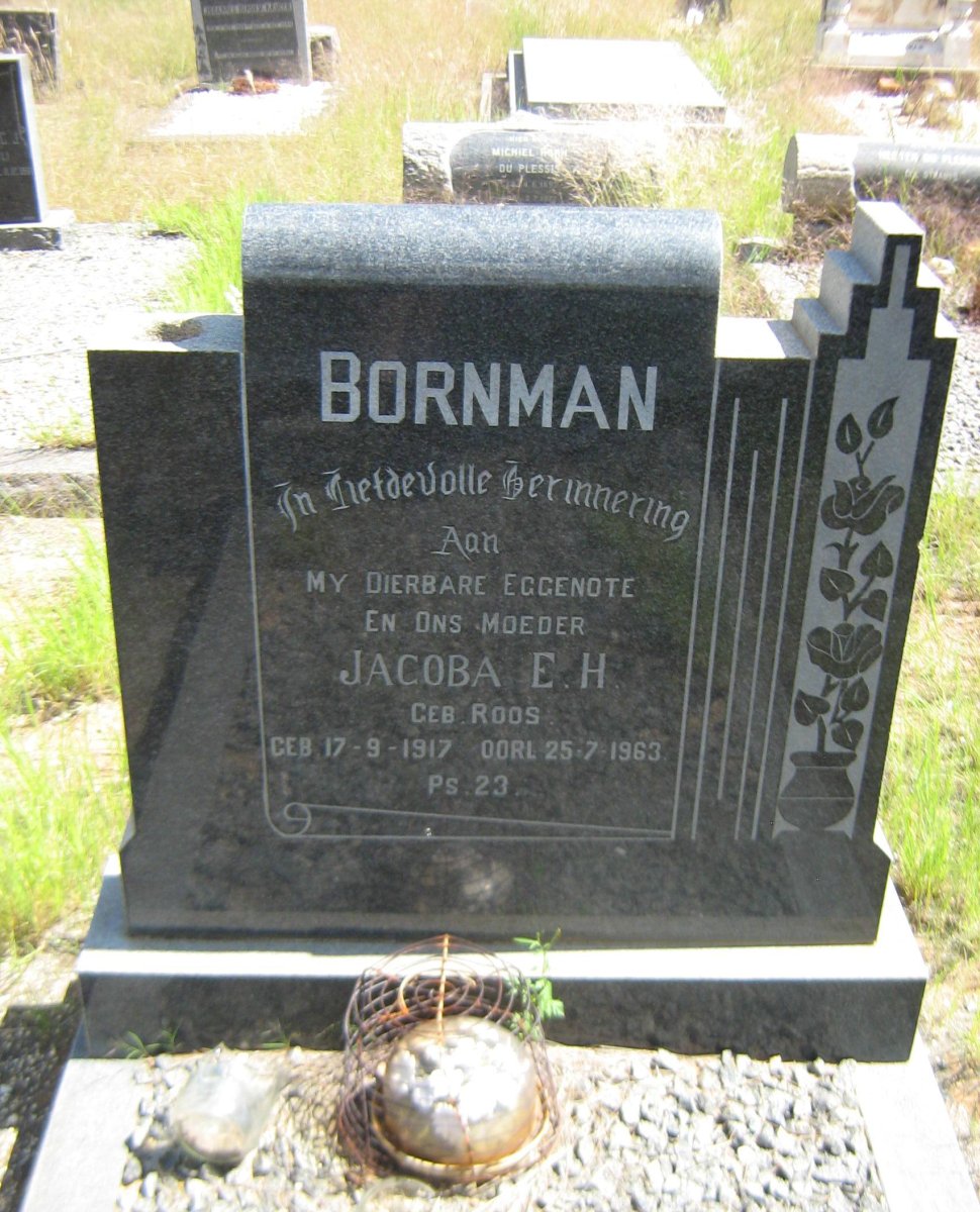 BORNMAN Jacoba E.H. nee ROOS 1917-1963