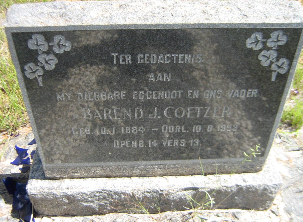 COETZER Barend J. 1884-1953