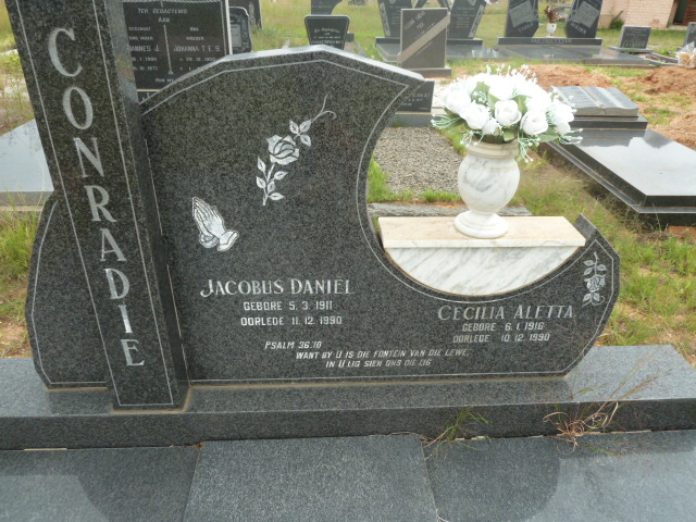CONRADIE Jacobus Daniel 1911-1990 &amp; Cecilia Aletta 1916-1990