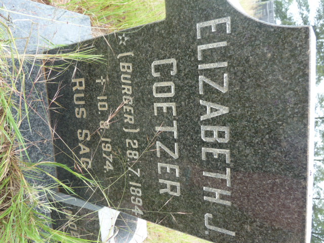COETZER Elizabeth J. nee BURGER 1894-1974