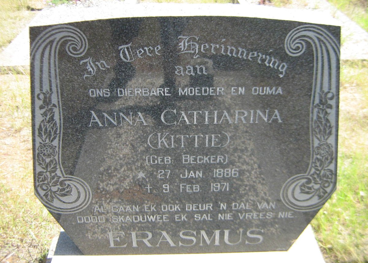 ERASMUS Anna Catharina  nee BECKER 1886-1971