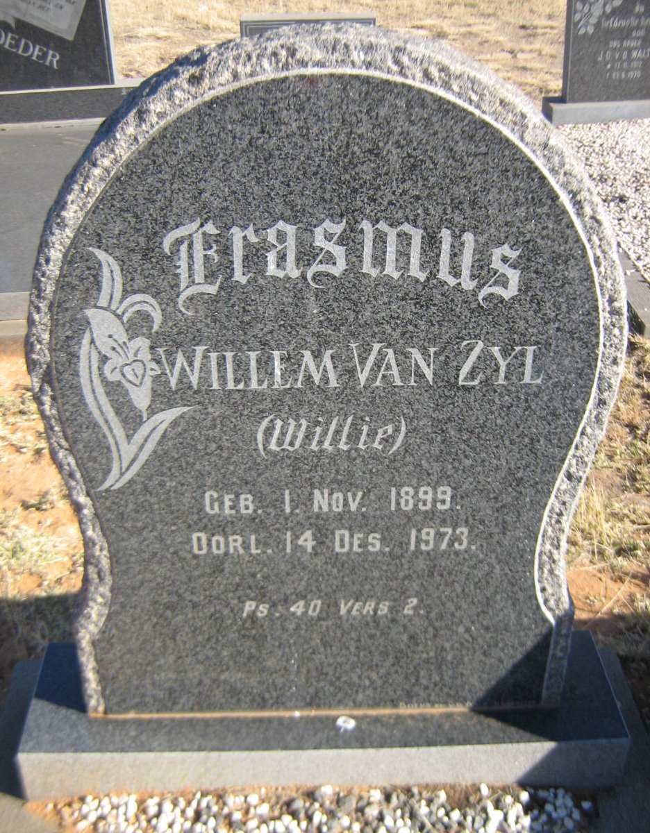 ERASMUS Willem van Zyl 1899-1973