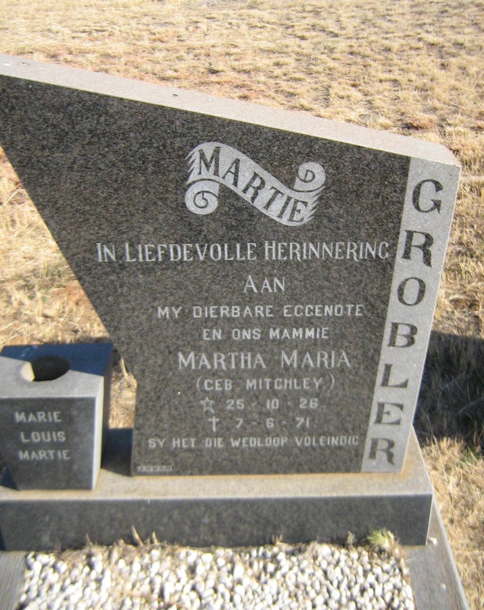 GROBLER Martha Maria nee MITCHLEY 1926-1971