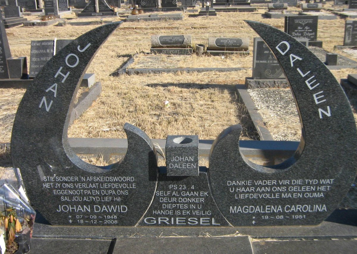 GRIESEL Johan Dawid 1948-2008 &amp; Magdalena Carolina 1951-