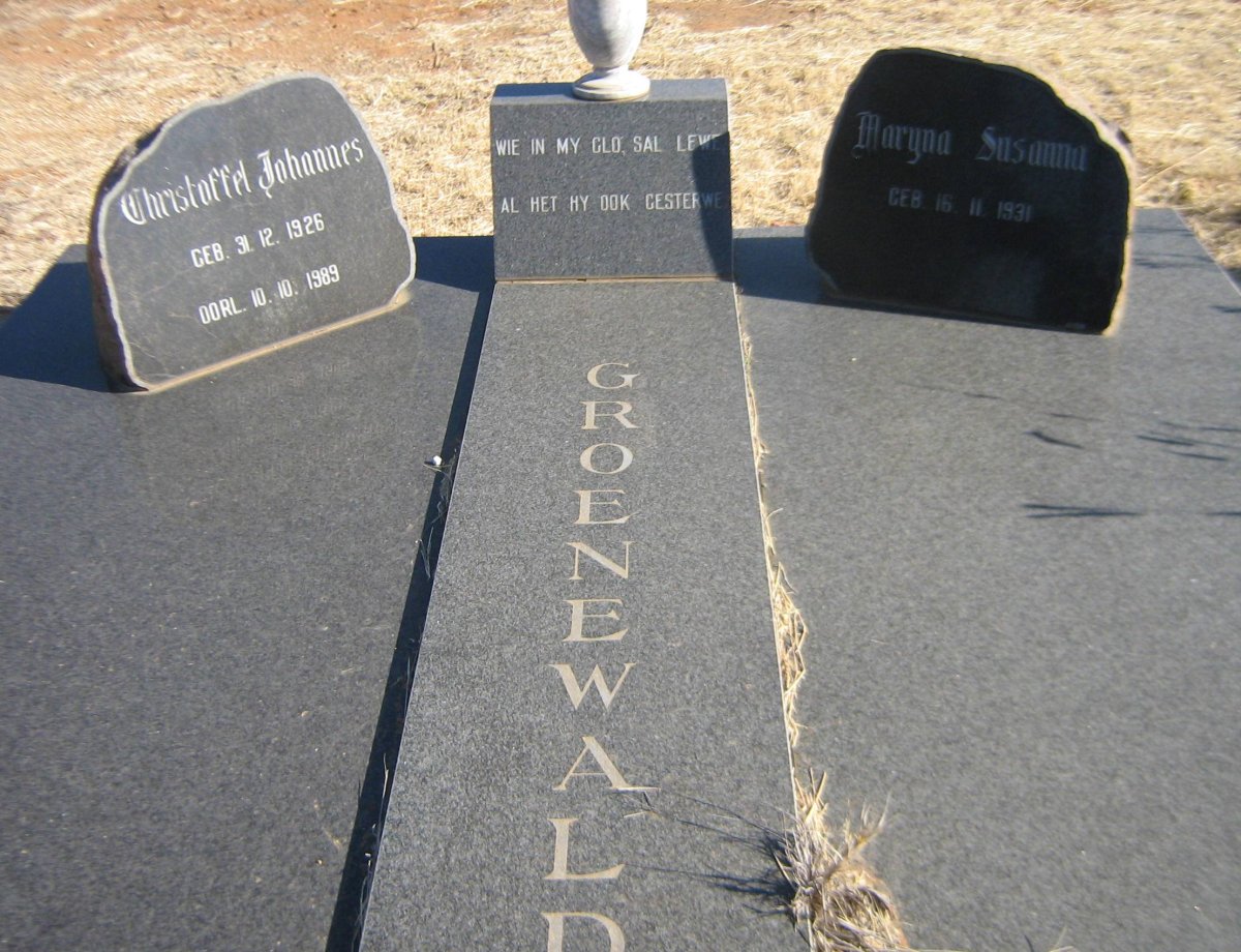 GROENEWALD Christoffel Johannes 1926-1989 &amp; Maryna Susanna 1931-