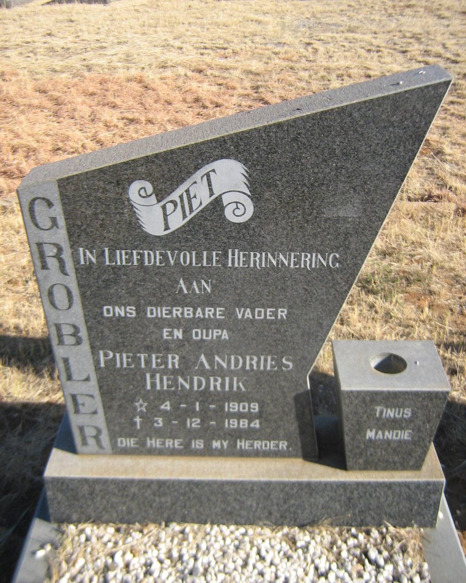 GROBLER Pieter Andries Hendrik 1909-1984