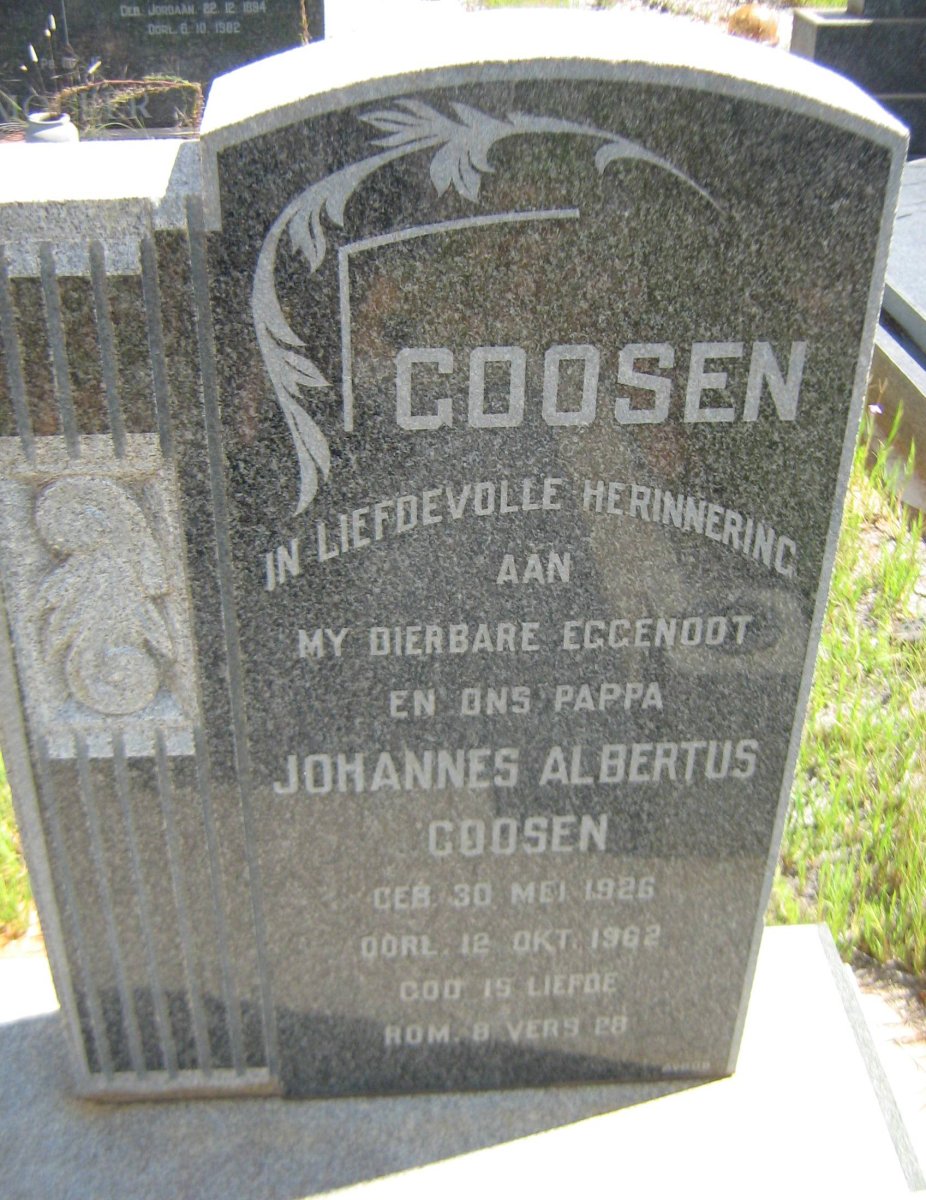 GOOSEN Johannes Albertus 1926-1962