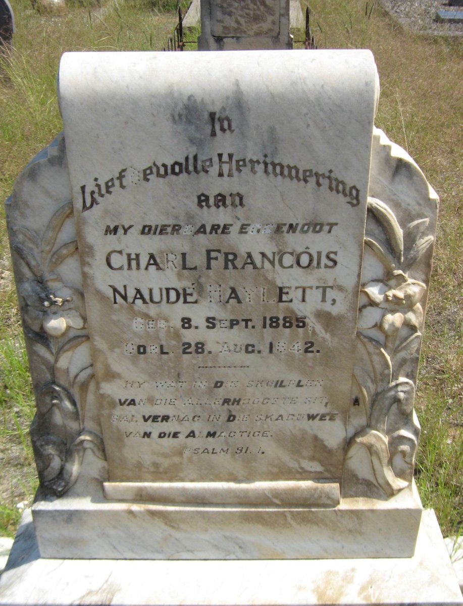 HAYLETT Charl Francois Naude 1885-1942