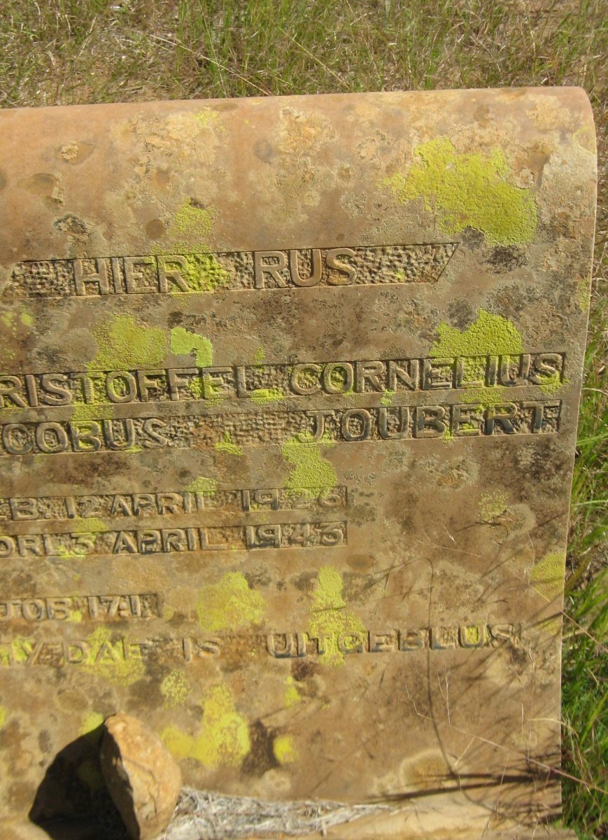 JOUBERT Christoffel Cornelius Jacobus 1926-1943