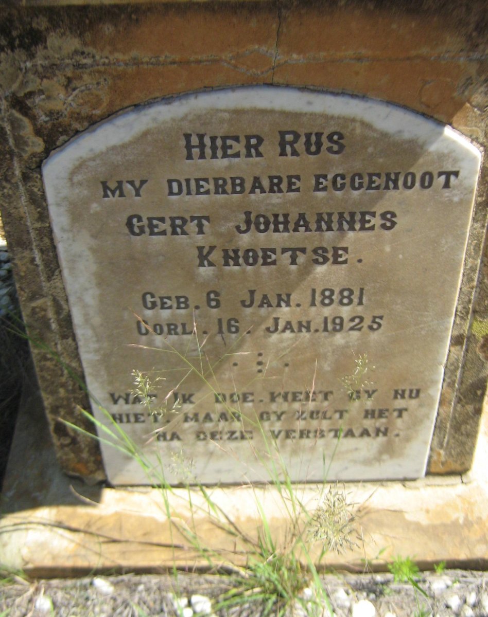 KNOETSE Gert Johannes 1881-1925