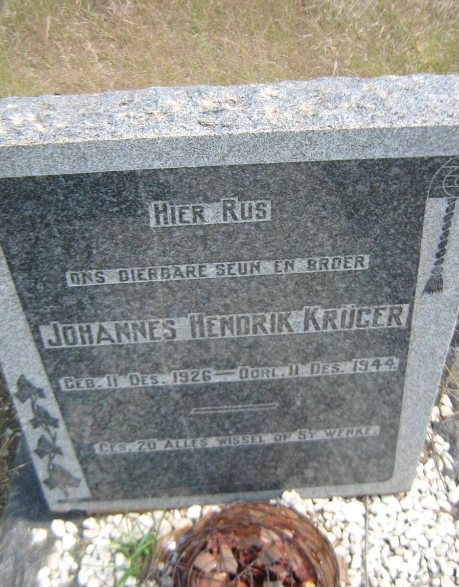 KRUGER Johannes Hendrik 1926-1944