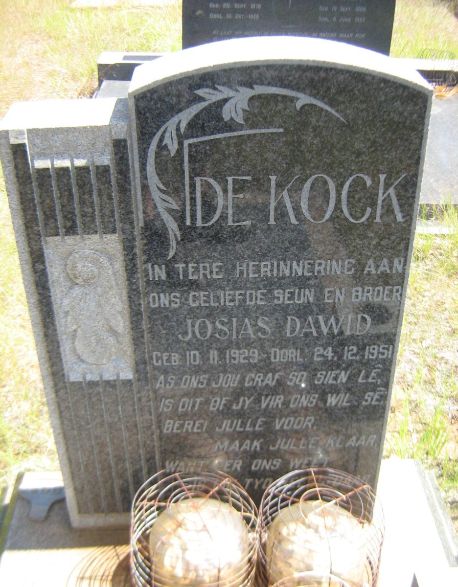 KOCK Josias Dawid, de 1929-1951