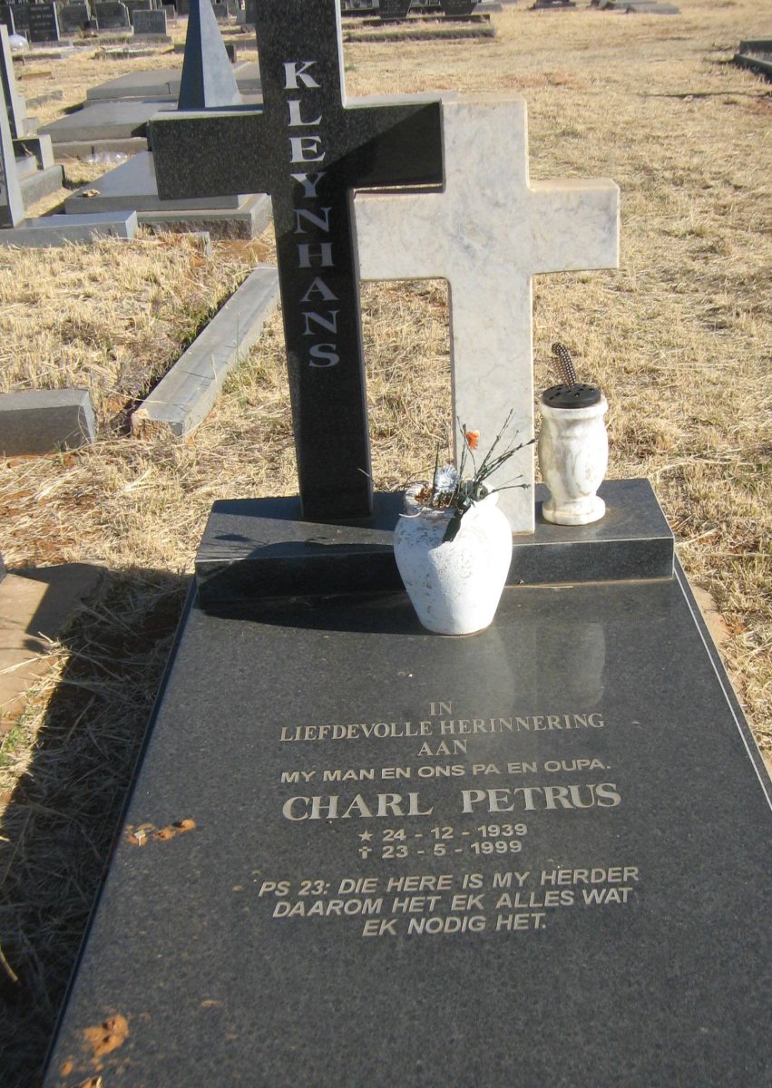 KLEYNHANS Charl Petrus 1939-1999