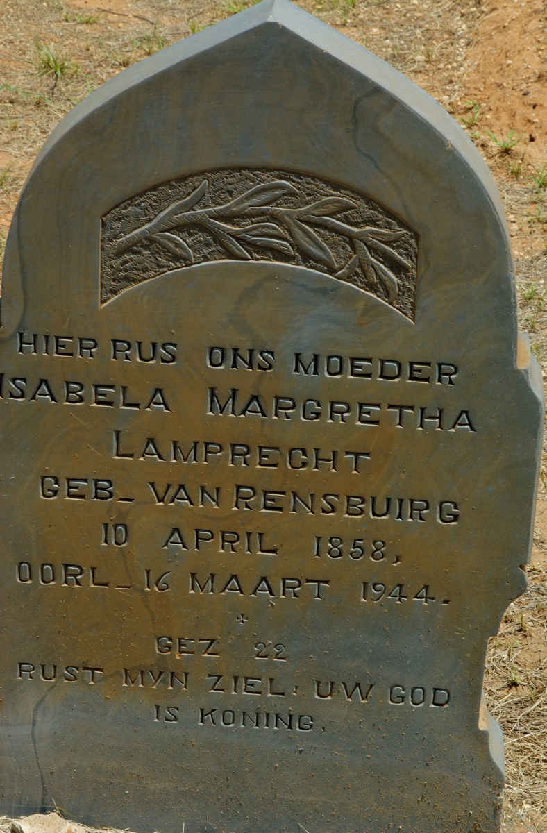 LAMPRECHT Isabela Margretha nee VAN RENSBUIRG  1858-1944