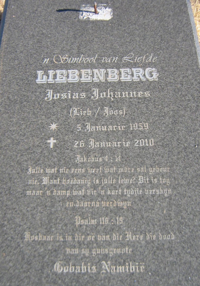 LIEBENBERG Josias Johannes 1959-2010
