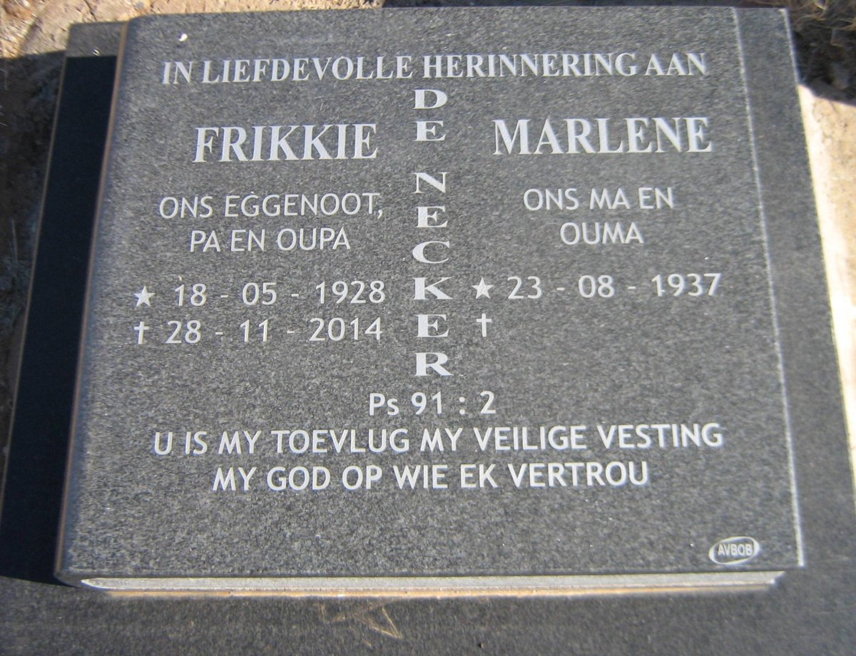 NECKER Frikkie, de 1928-2014 &amp; Marlene 1937-