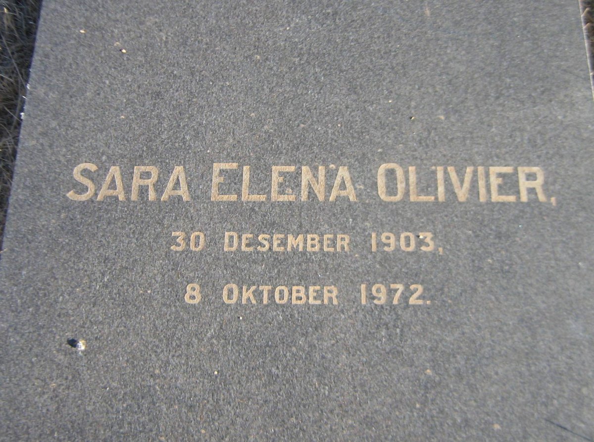 OLIVIER Sara Elena 1903-1972