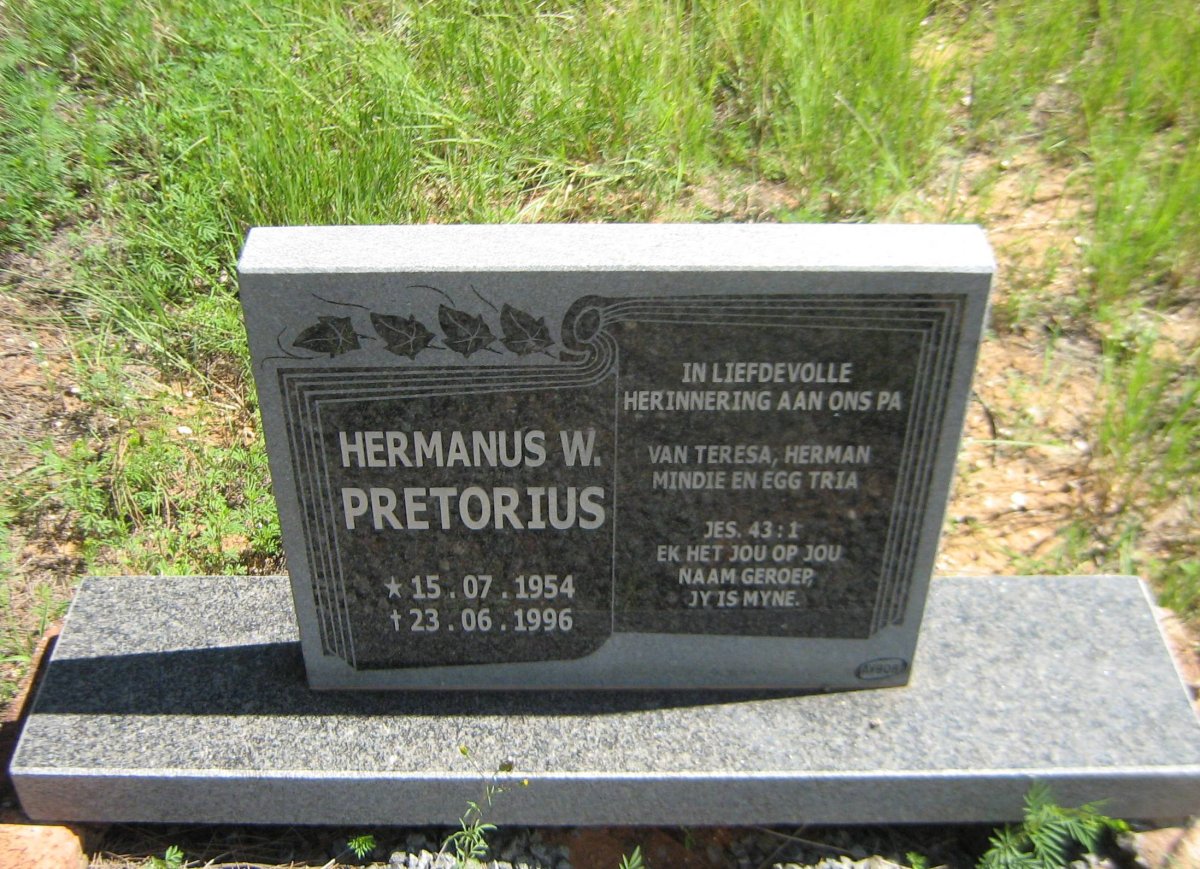 PRETORIUS Hermanus W. 1954-1996