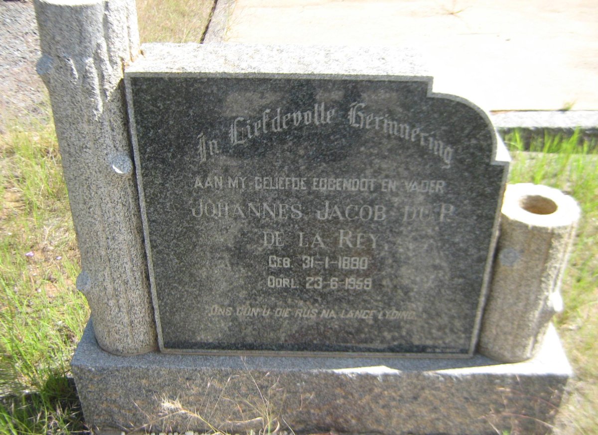 REY Johannes Jacob du P., de la 1880-1959