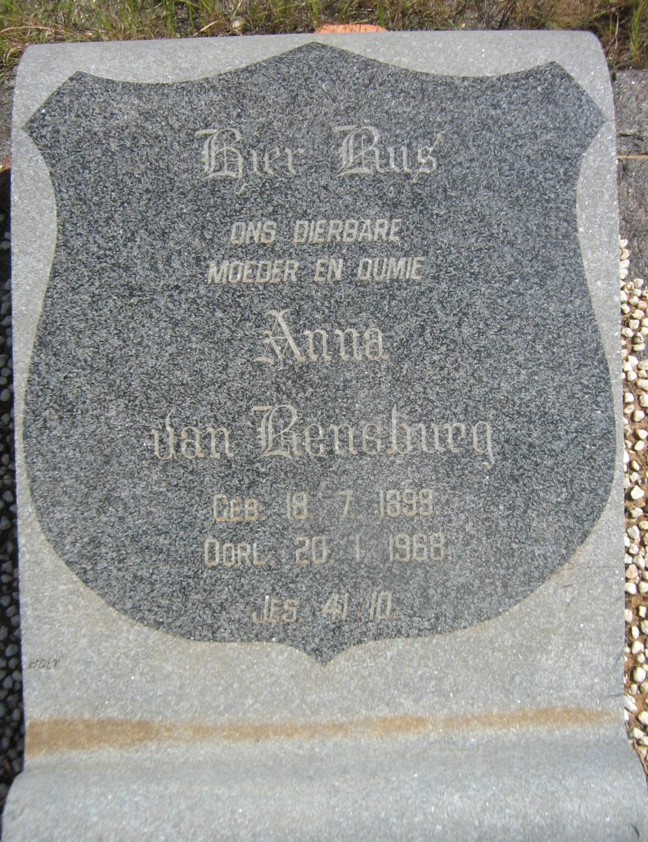 RENSBURG Anna, van 1899-1968