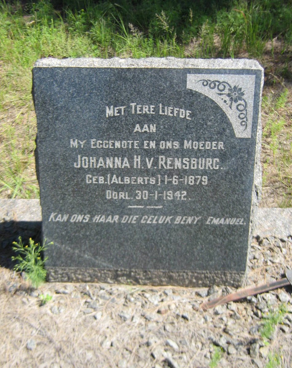 RENSBURG Johanna H., v. nee ALBERTS 1879-1942