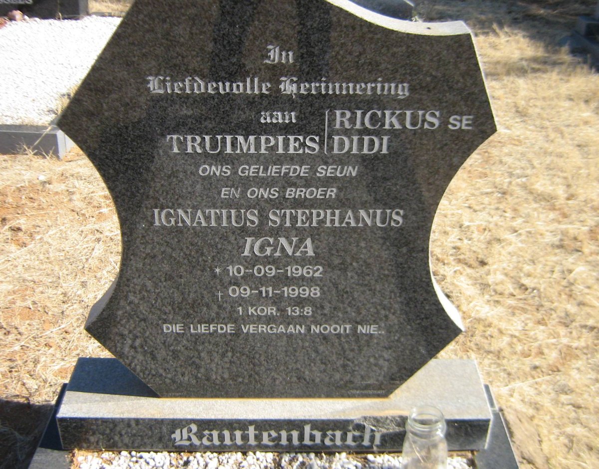 RAUTENBACH Ignatius Stephanus 1962-1998