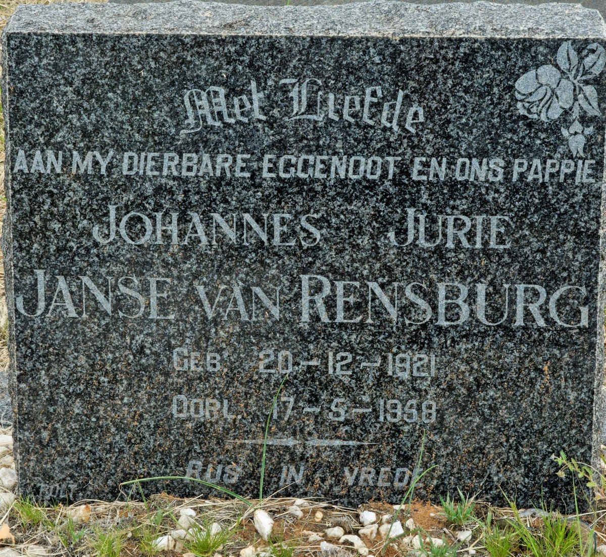 RENSBURG Johannes Jurie, Janse van 1921-1958
