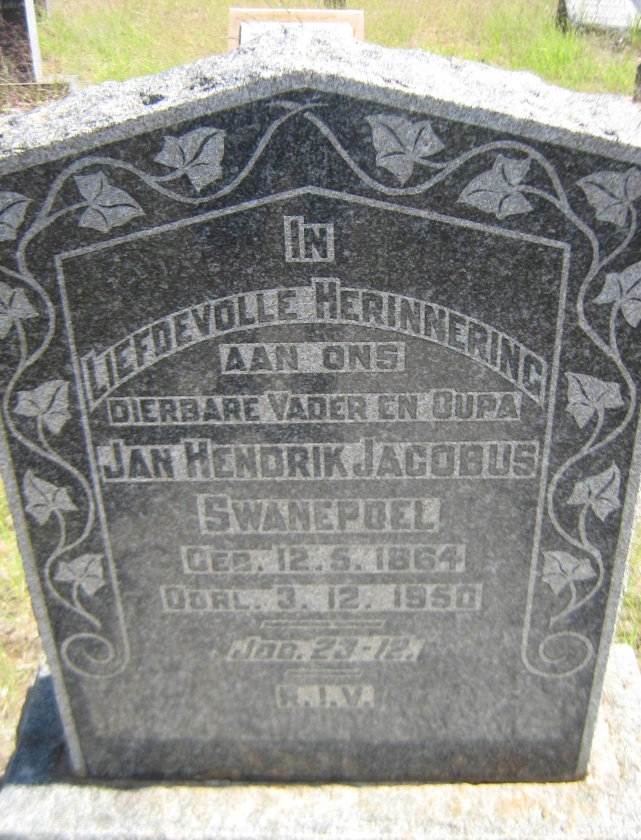 SWANEPOEL Jan Hendrik Jacobus 1864-1950