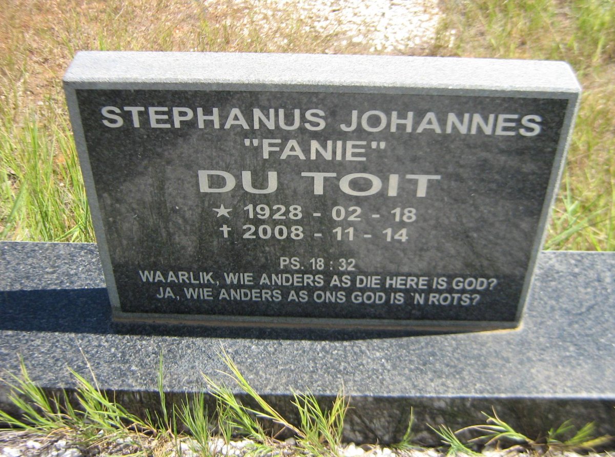 TOIT Stephanus Johannes, du 1928-2008