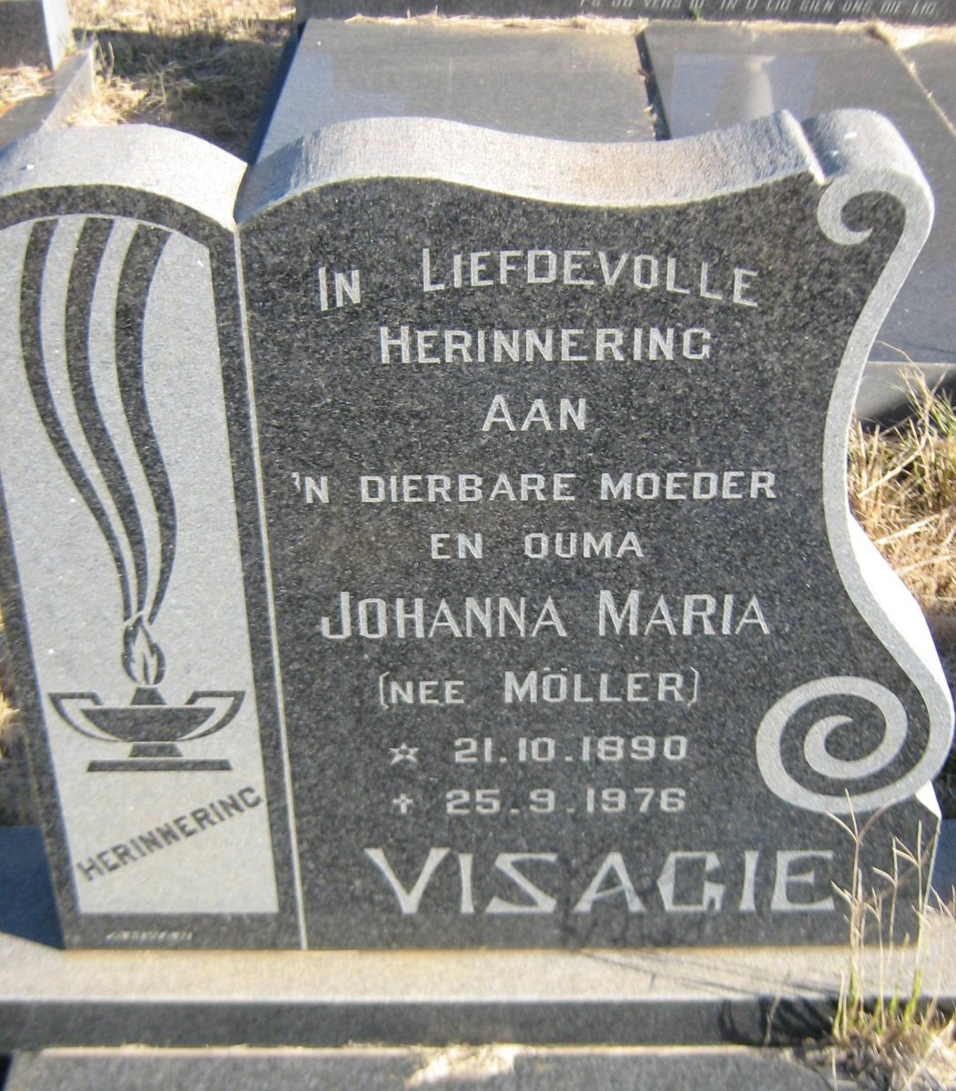 VISAGIE Johanna Maria nee MÖLLER 1890-1976