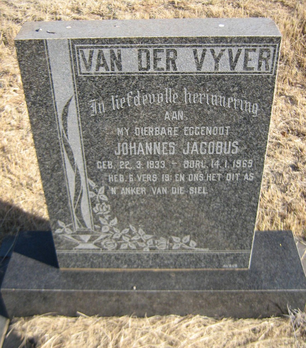 VYVER Johannes Jacobus, van der 1933-1969
